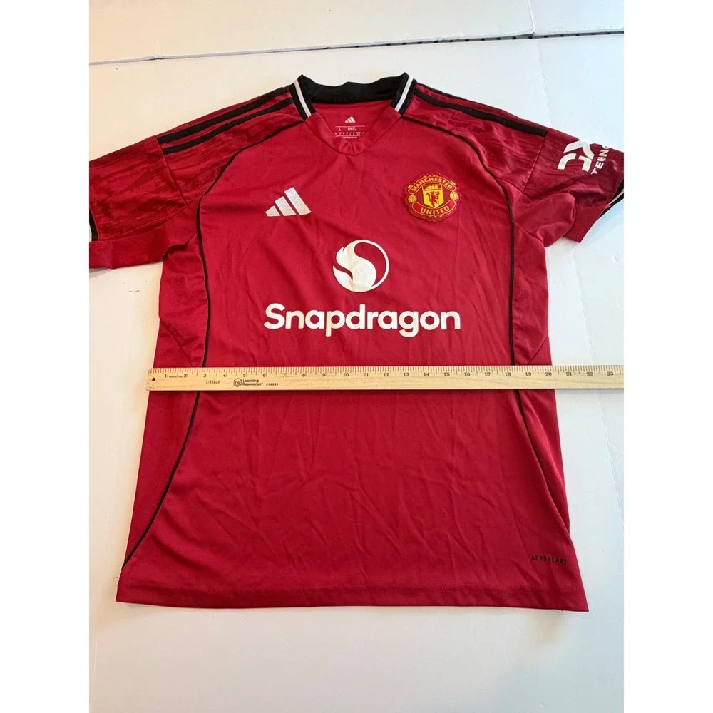 Adidas Manchester United 2024-25 Home Jersey Red Slim Fit Large Snapdragon 21